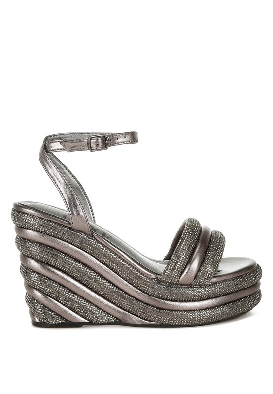 My Bliss Rhinestone Studded Wedge Sandals from My Pampered Life Seattle
