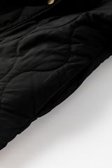 Black Snap Button Furry Reversible Coat From MsDressly