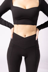Crisscross Hourglass® Bell Bottom with Pockets - Black from POPFLEX