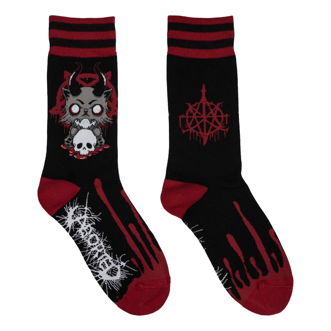 FootClothes x Aborted Death Kitty Crew Socks from FootClothes