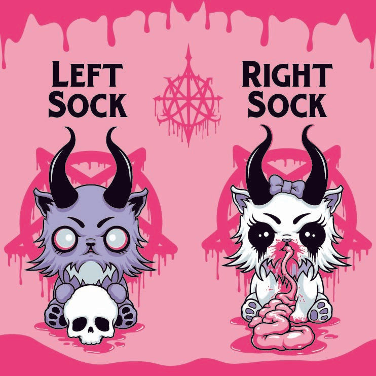 FootClothes x Aborted Bubblegum Death Kitty Crew Socks from FootClothes