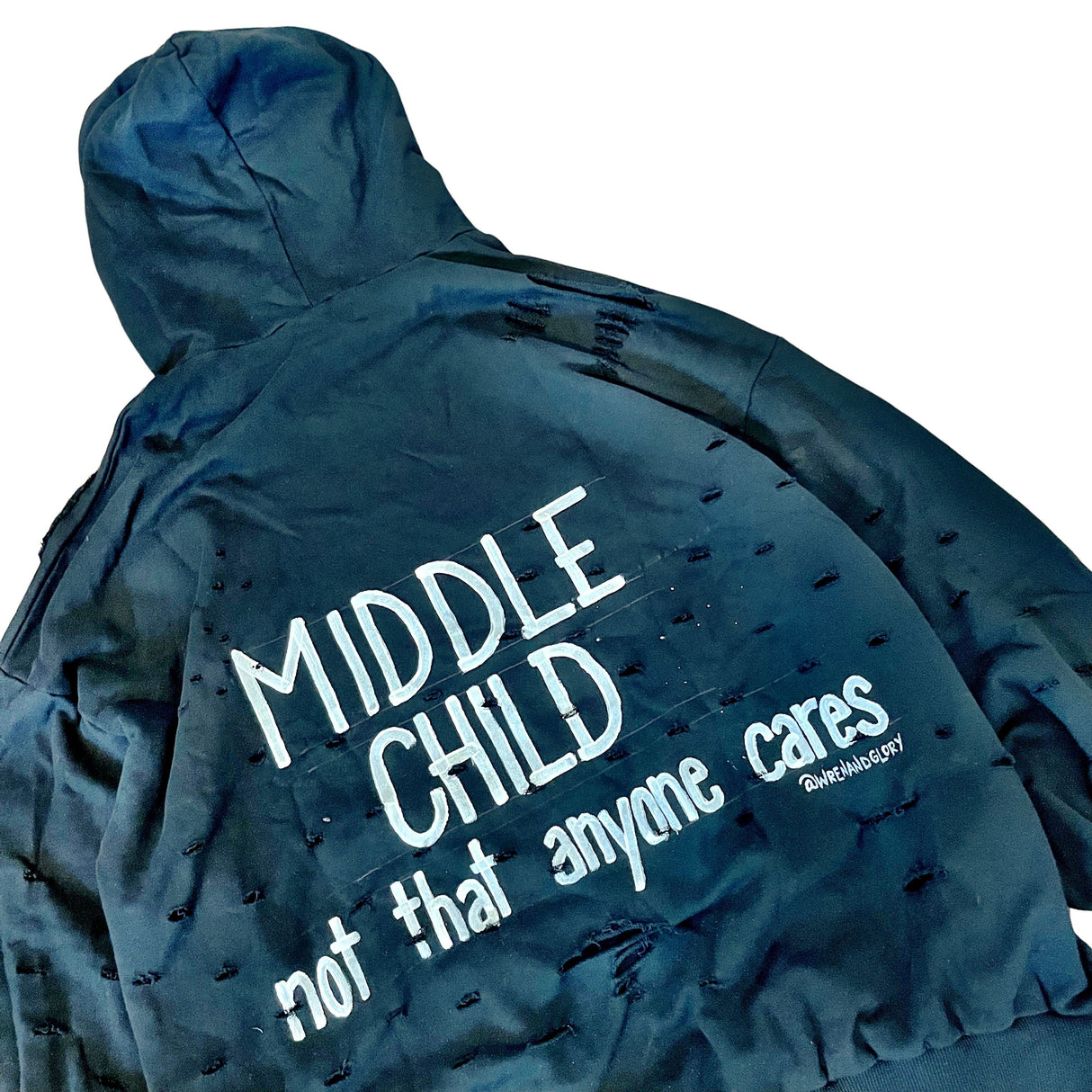 'MIDDLE' PAINTED HOODIE from Wren + Glory