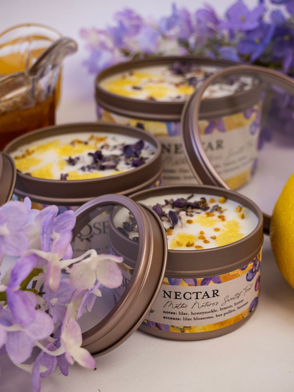 NECTAR Lilac Lemon Honey Candle from Ash & Rose