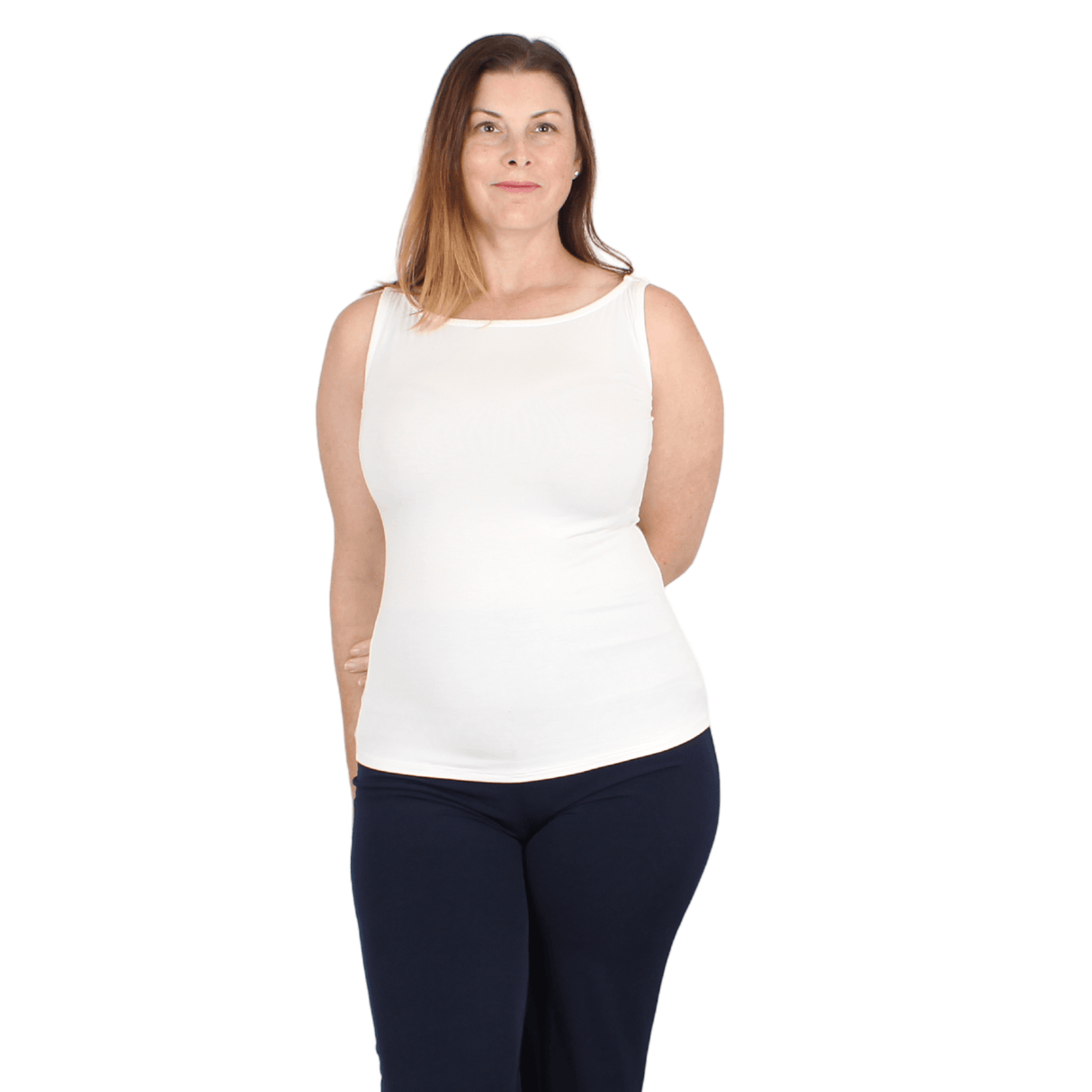 Natural Compact Boat Neck Tank | Soft White From Undersummers