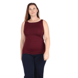 Natural Compact Boat Neck Tank | Burgundy From Undersummers