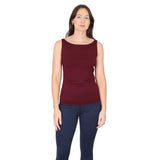 Natural Compact Boat Neck Tank | Burgundy From Undersummers