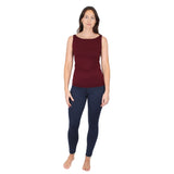 Natural Compact Boat Neck Tank | Burgundy From Undersummers