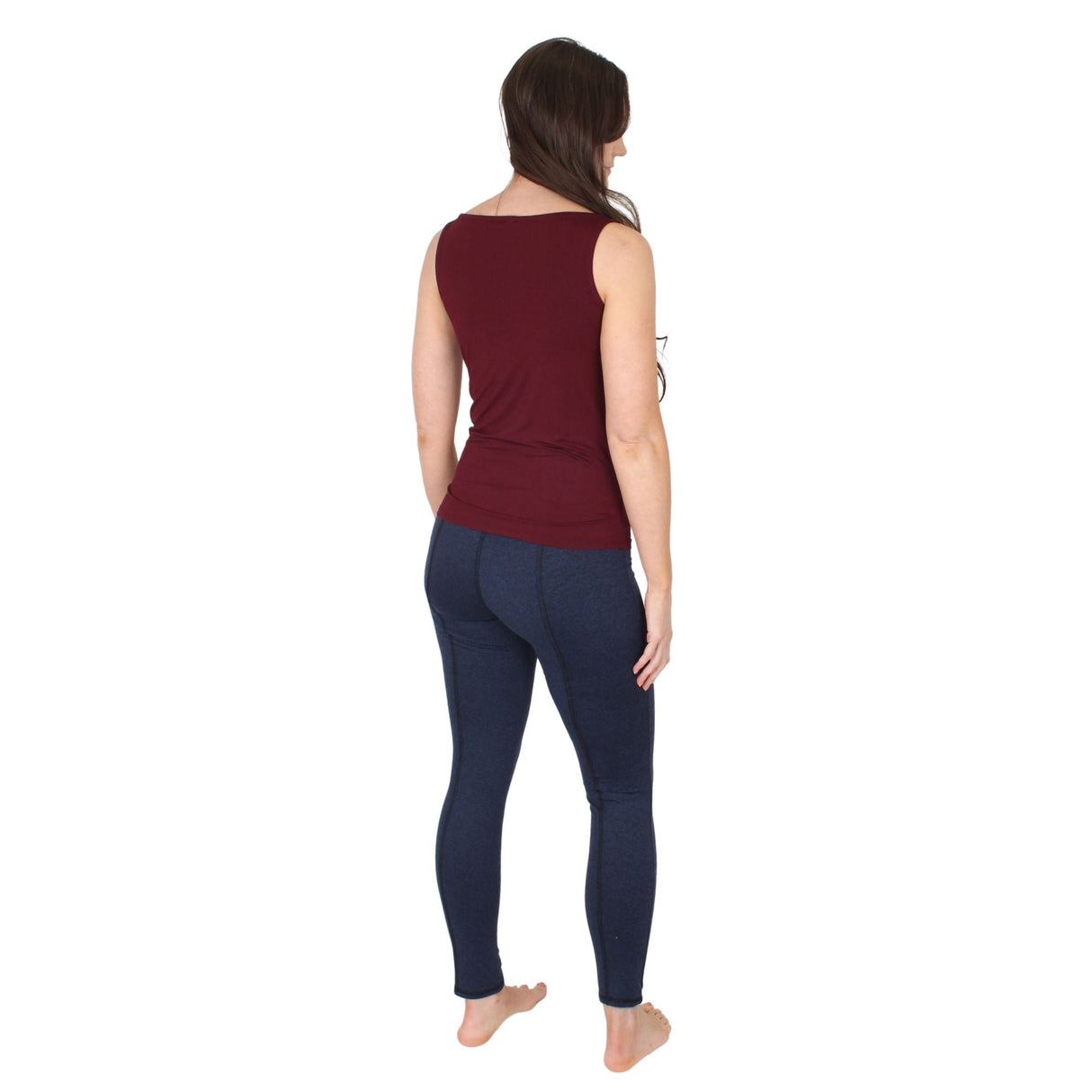 Natural Compact Boat Neck Tank | Burgundy From Undersummers