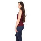 Natural Compact Boat Neck Tank | Burgundy From Undersummers