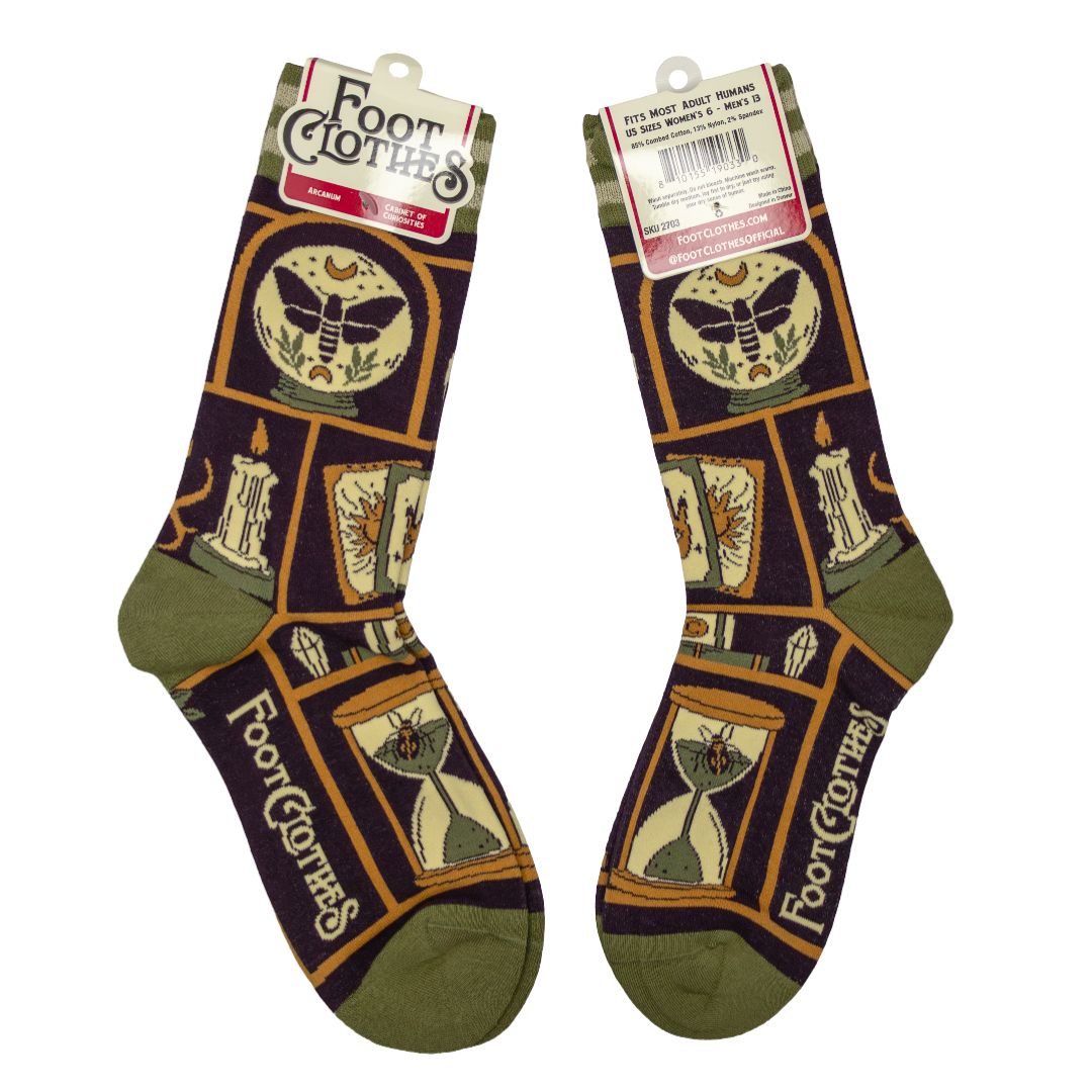 Cabinet of Curiosities Crew Socks from FootClothes