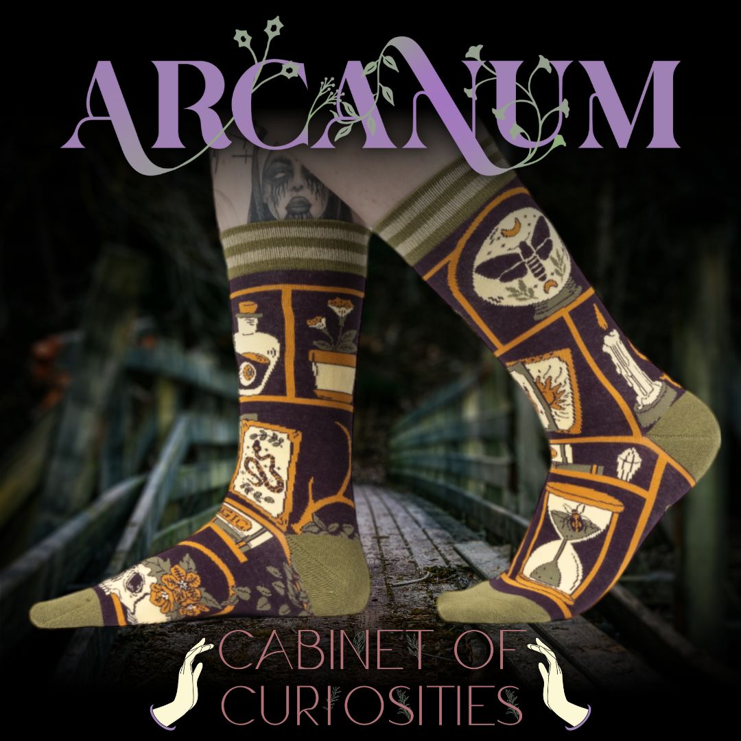 Cabinet of Curiosities Crew Socks from FootClothes