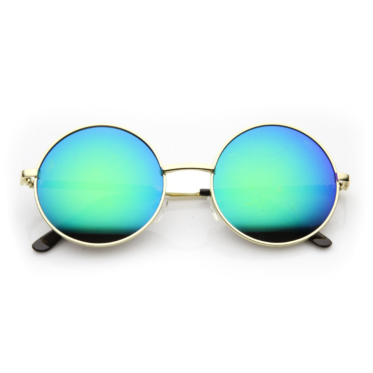 Retro Hippie Round Flash Mirror Lens Metal Sunglasses 9636 from zeroUV