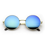 Retro Hippie Round Flash Mirror Lens Metal Sunglasses 9636 from zeroUV