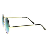 Retro Hippie Round Flash Mirror Lens Metal Sunglasses 9636 from zeroUV