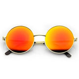 Retro Hippie Round Flash Mirror Lens Metal Sunglasses 9636 from zeroUV