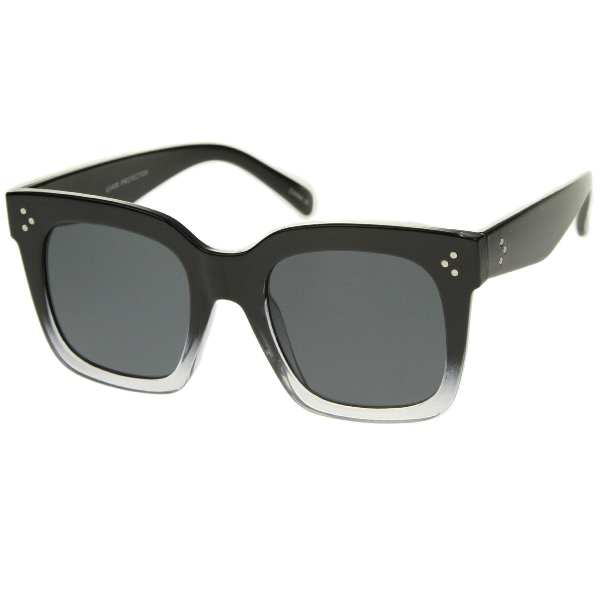 Bold Oversize Square Horned Rim Flat Lens Sunglasses A252 from zeroUV