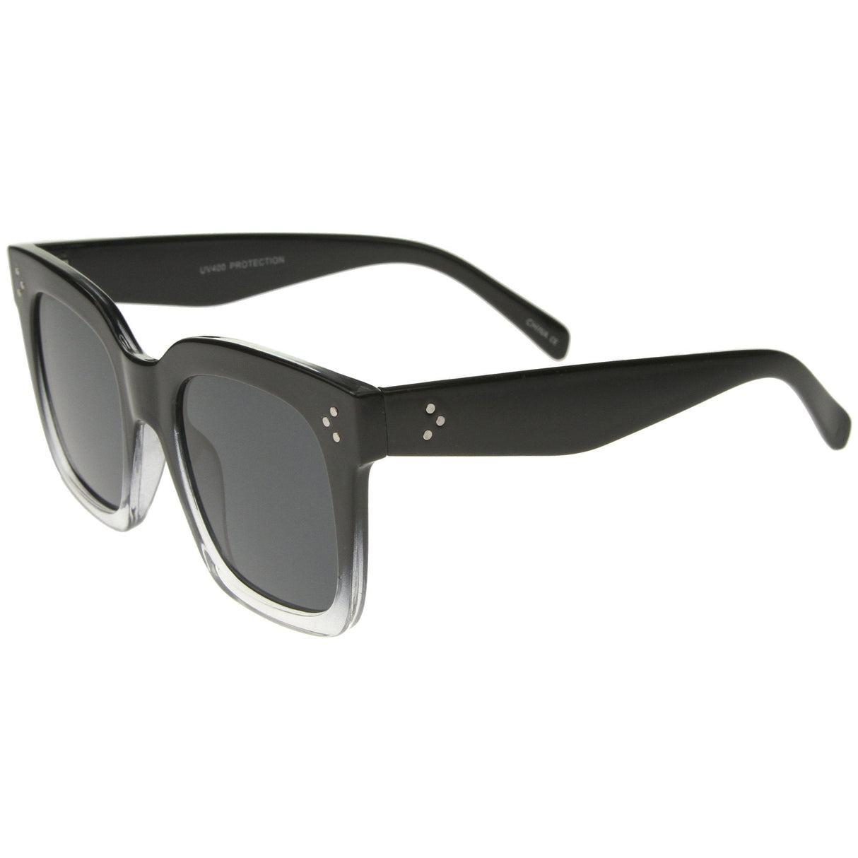 Bold Oversize Square Horned Rim Flat Lens Sunglasses A252 from zeroUV