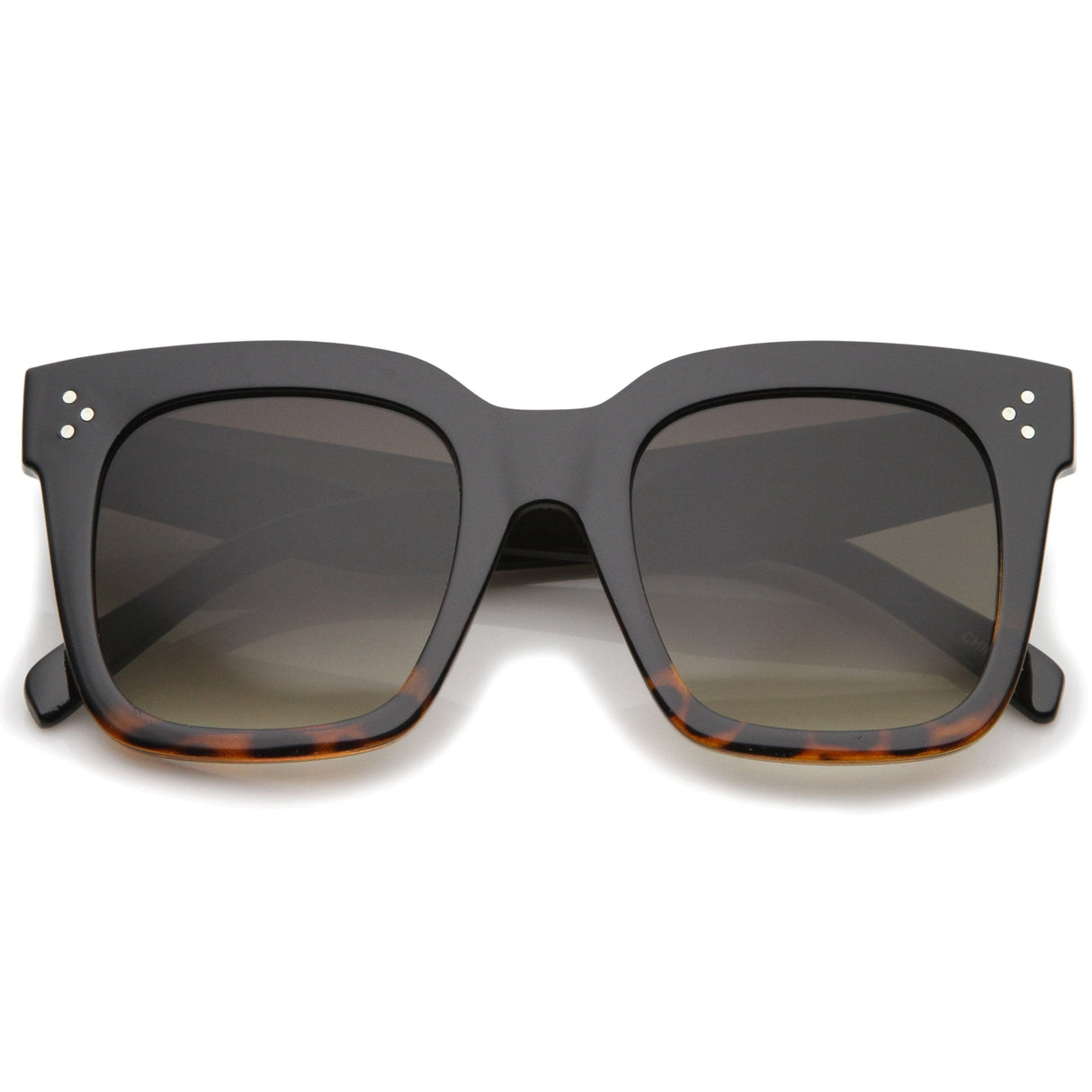 Bold Oversize Square Horned Rim Flat Lens Sunglasses A252 from zeroUV