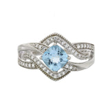 Blue Topaz White Topaz Ring .80ct Sterling Silver from Bids.com