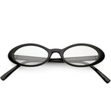 Women's Retro Dapper Small Oval Clear Lens Glasses C704 from zeroUV