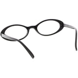 Women's Retro Dapper Small Oval Clear Lens Glasses C704 from zeroUV