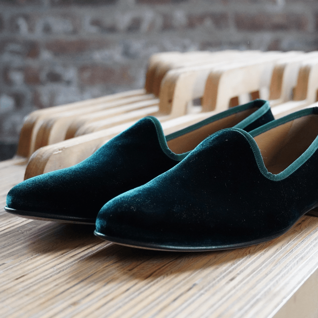 Men's Green Velvet Slipper II from Del Toro Shoes