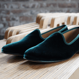 Men's Green Velvet Slipper II from Del Toro Shoes