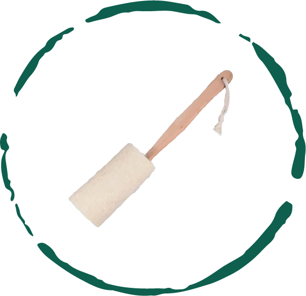 Natural Loofah Bath Brush w/Long Handle from BeNat