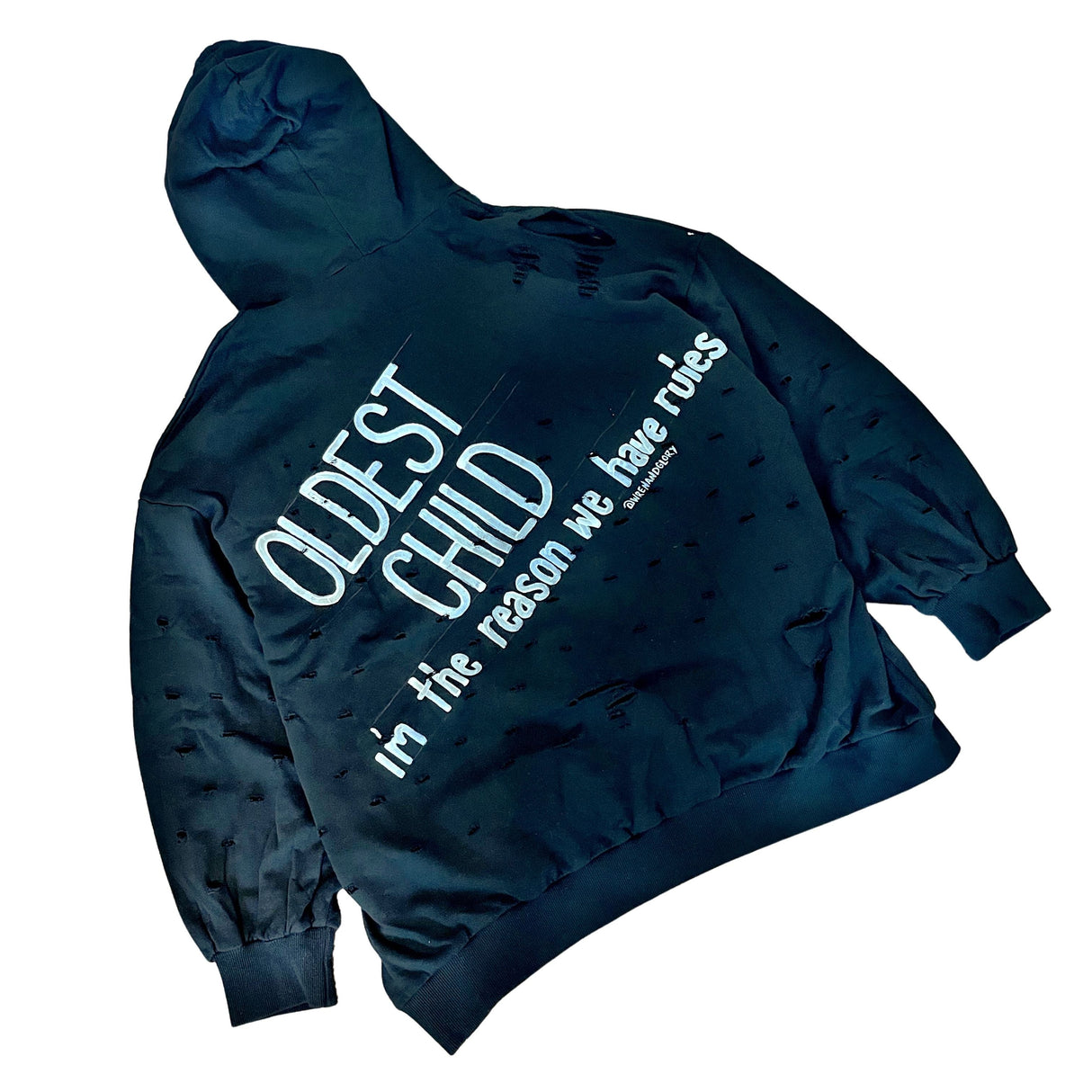 'OLDEST' PAINTED HOODIE from Wren + Glory