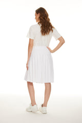 MM COTTON PLEATED SKIRT - WHITE from Mia Mod