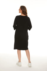 MM EVERYTHING TSHIRT DRESS - BLACK CREW NECK from Mia Mod
