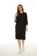 MM EVERYTHING TSHIRT DRESS - BLACK CREW NECK from Mia Mod