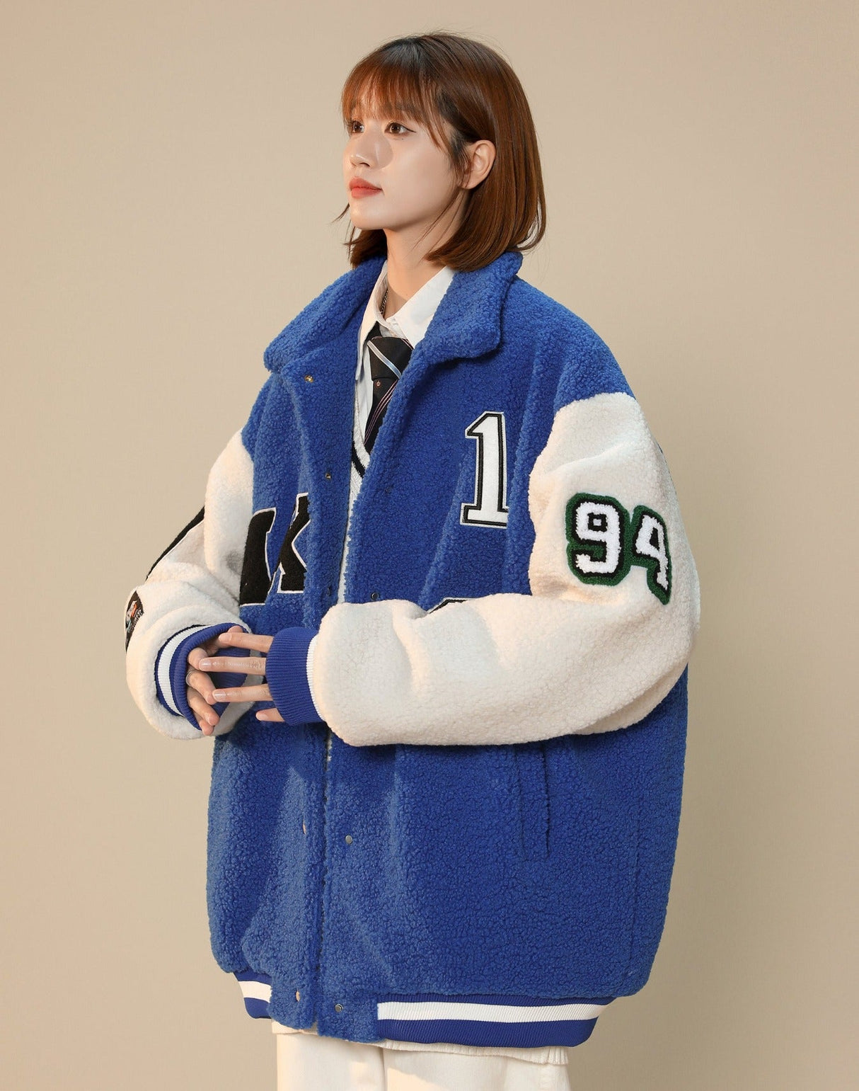 Women's Year 94 Furry Varsity Jacket from Niepce Inc