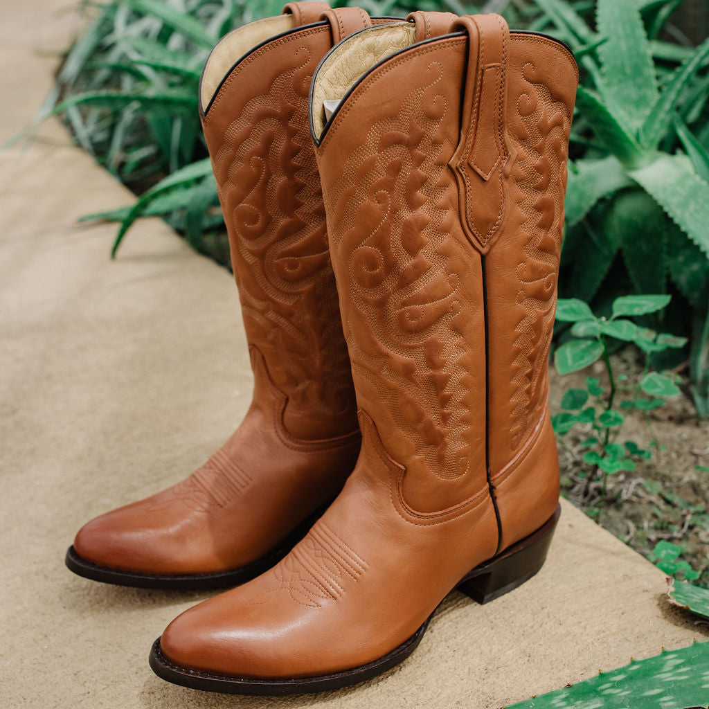 Cowboy Dress Boots | Mens Classic Round-Toe Boots (H7001-Tan) from Soto Boots