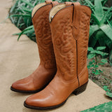 Cowboy Dress Boots | Mens Classic Round-Toe Boots (H7001-Tan) from Soto Boots
