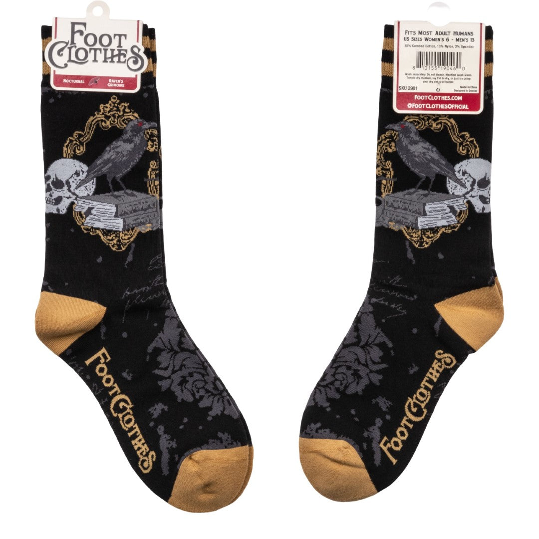 Raven's Grimoire Crew Socks from FootClothes