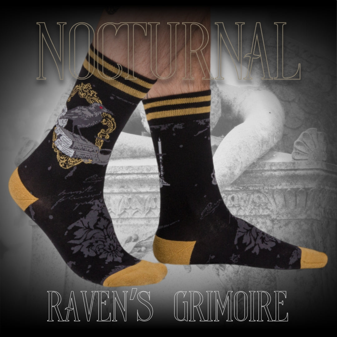 Raven's Grimoire Crew Socks from FootClothes
