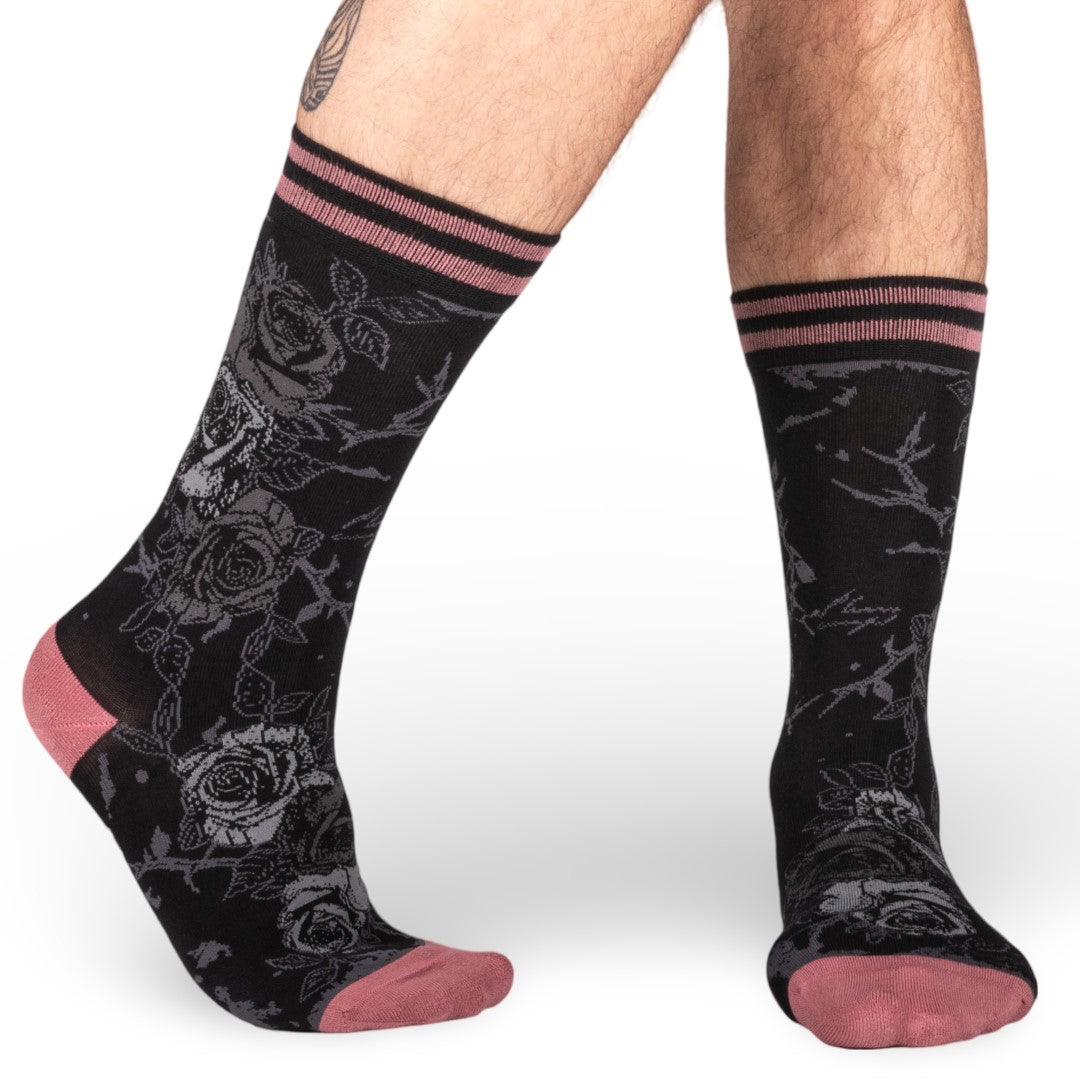 Eternal Roses Crew Socks from FootClothes
