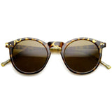 Dapper Key Hole Vintage Horned Rim Round Circle Indie Sunglasses 8943 from zeroUV