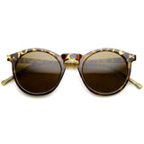 Dapper Key Hole Vintage Horned Rim Round Circle Indie Sunglasses 8943 from zeroUV