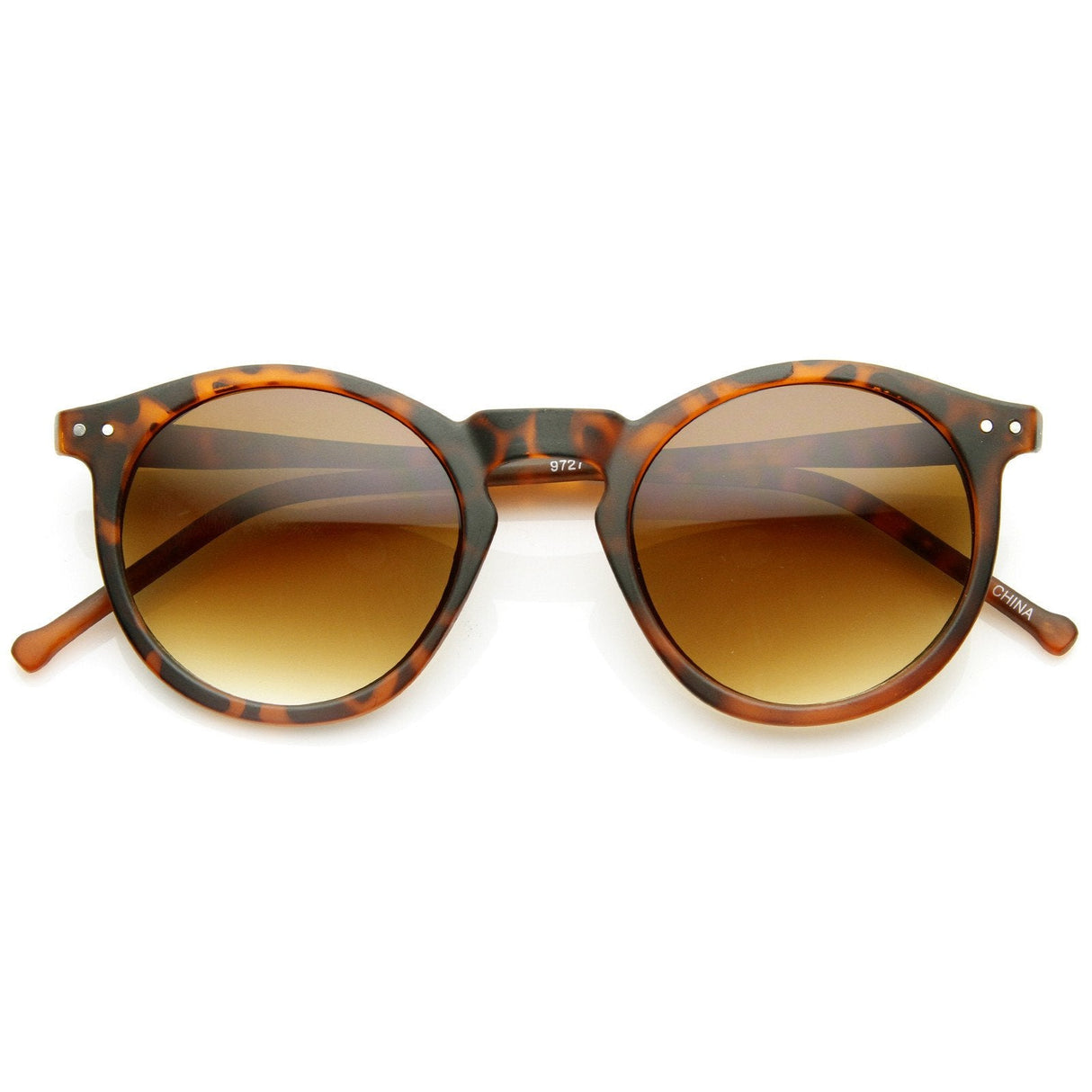 Dapper Key Hole Vintage Horned Rim Round Circle Indie Sunglasses 8943 from zeroUV