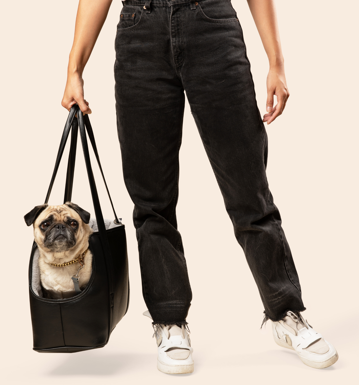 PupTote™ 3-in-1 Faux Leather Dog Carrier Bag - Black From Paw.com