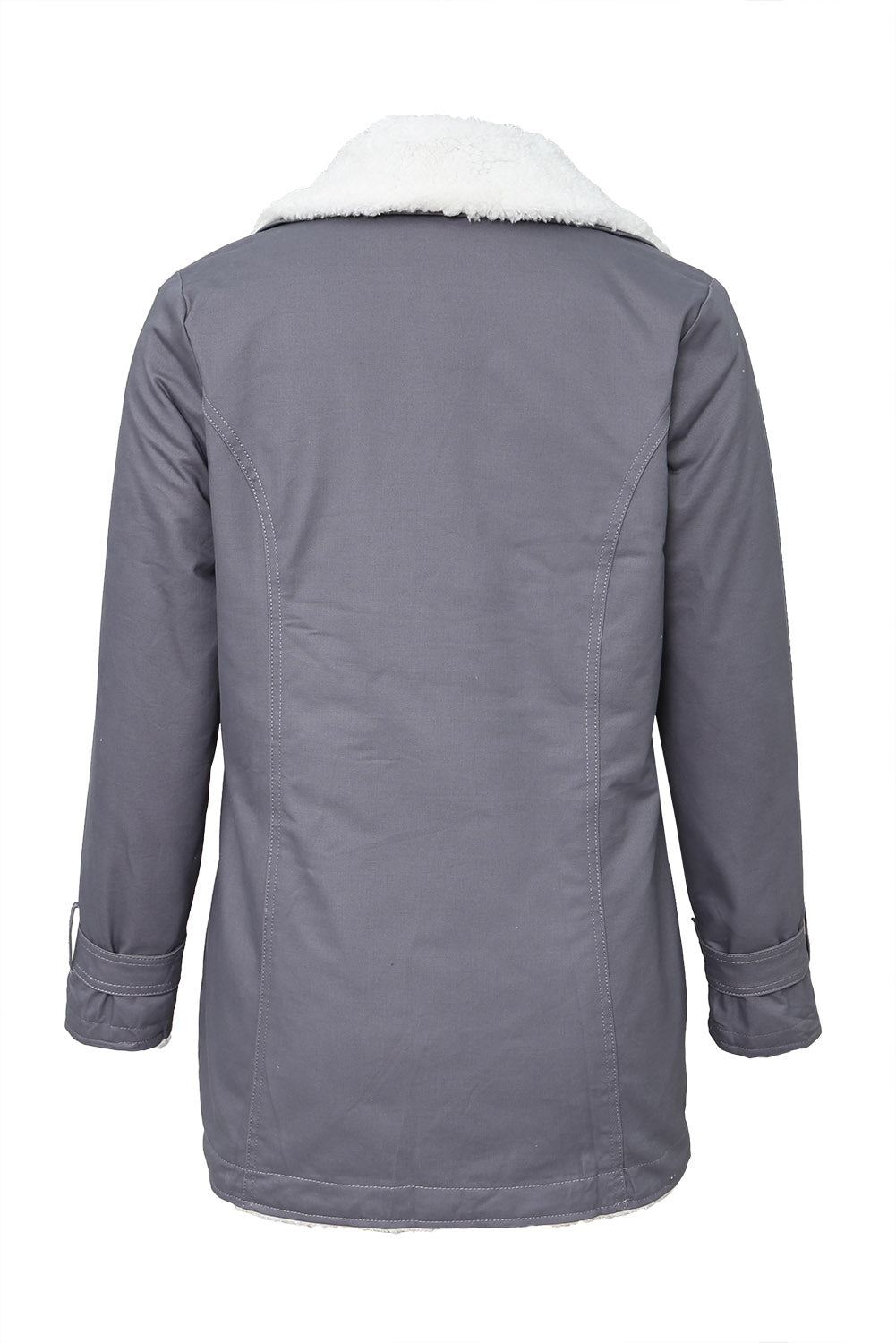 Casual Denim Coat with Plush Lining from MsDressly