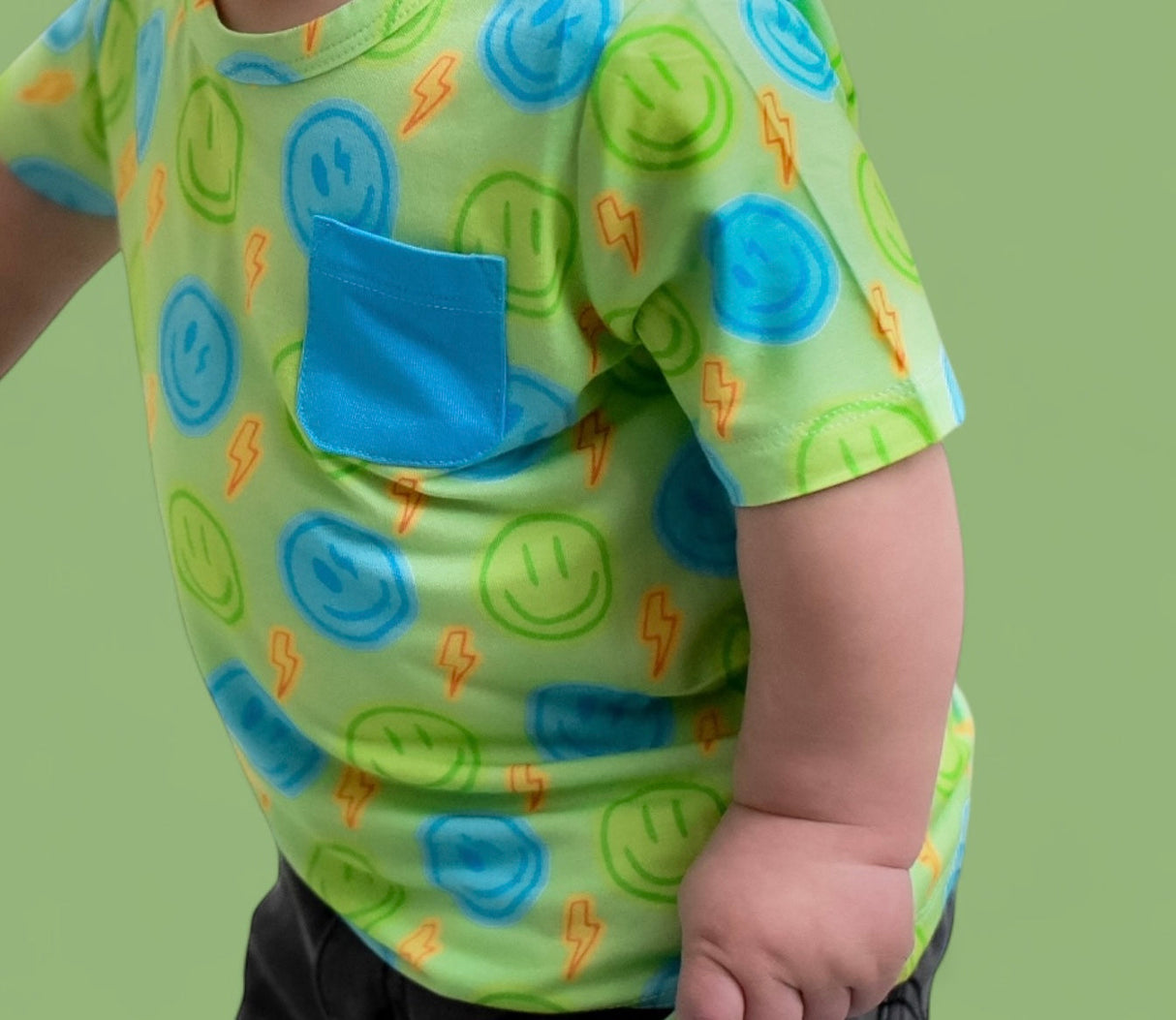 NEON SMILES DREAM POCKET TEE from DREAM BIG LITTLE CO
