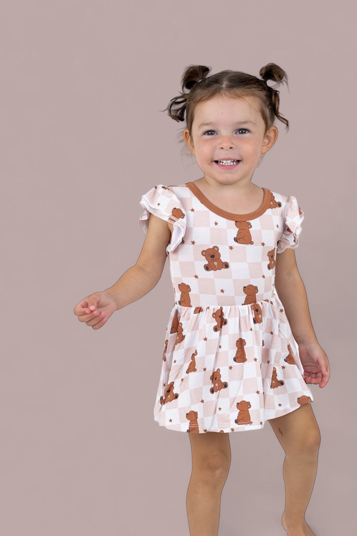 COZY BEAR DREAM CAP SLEEVE BODYSUIT DRESS from DREAM BIG LITTLE CO
