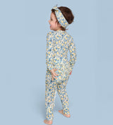 VINTAGE CITRUS TOILE DREAM RUFFLE ROMPER from DREAM BIG LITTLE CO