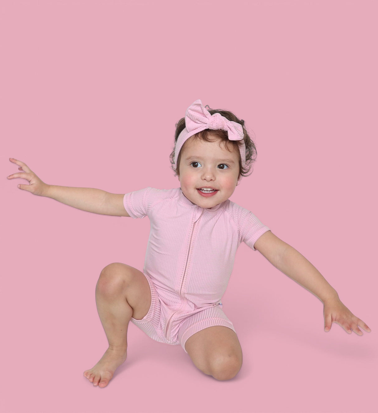 PINK ROSE RIB SHORTIE from DREAM BIG LITTLE CO
