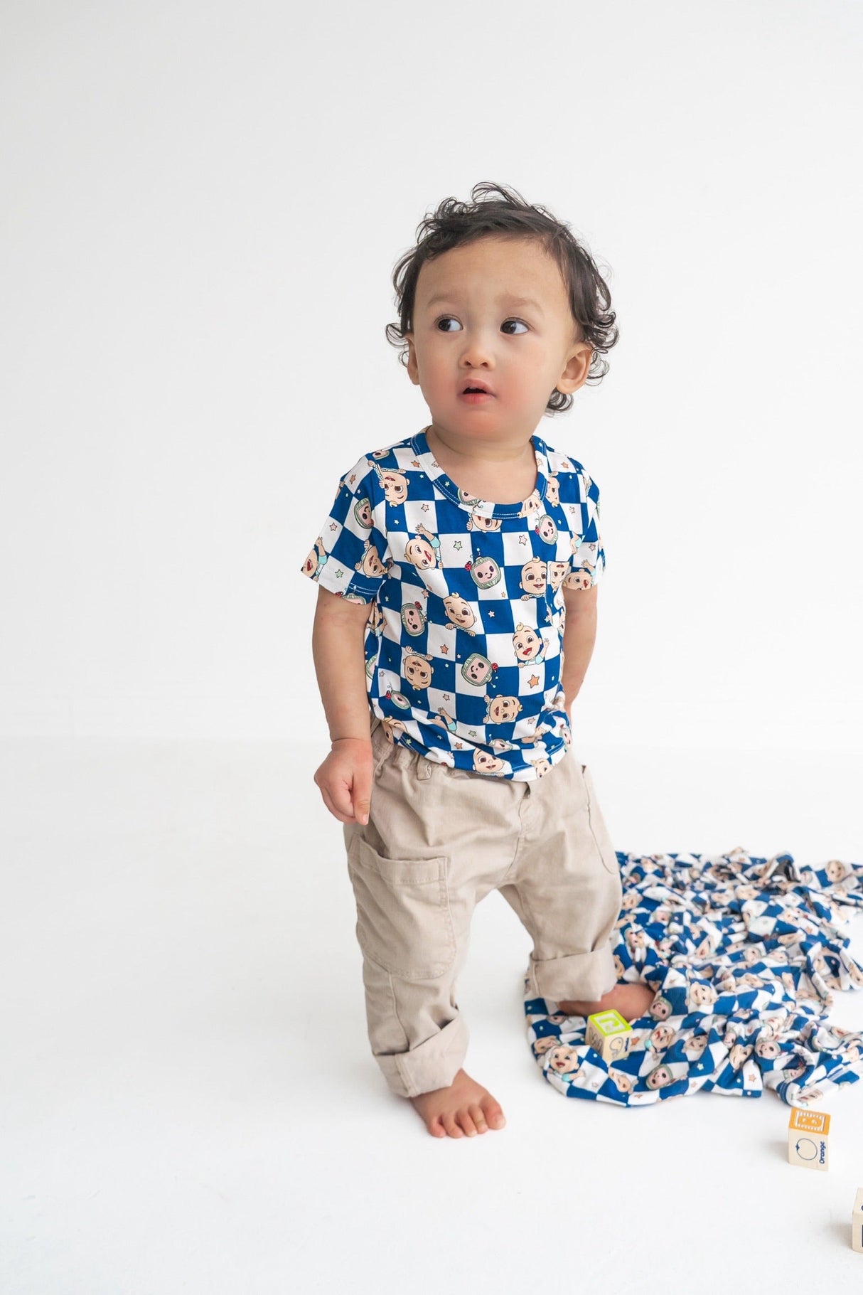 Dream Big Little Co x CoComelon JJ STARRY NIGHT CHECKERS DREAM POCKET TEE from DREAM BIG LITTLE CO