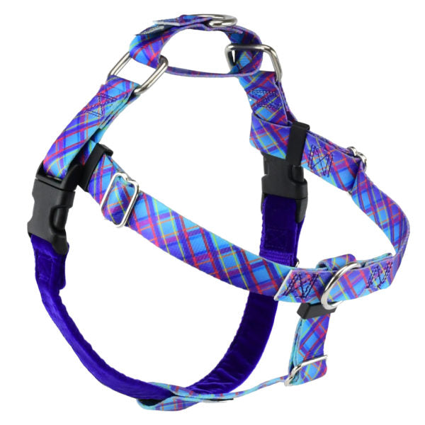 Twilight Glow Blue Plaid Freedom No-Pull Dog Harness – EarthStyle from 2 Hounds Design