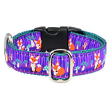 Nocturnal – Fox and Mushroom Essential Buckle Martingale Dog Collar From 2 Hounds Design